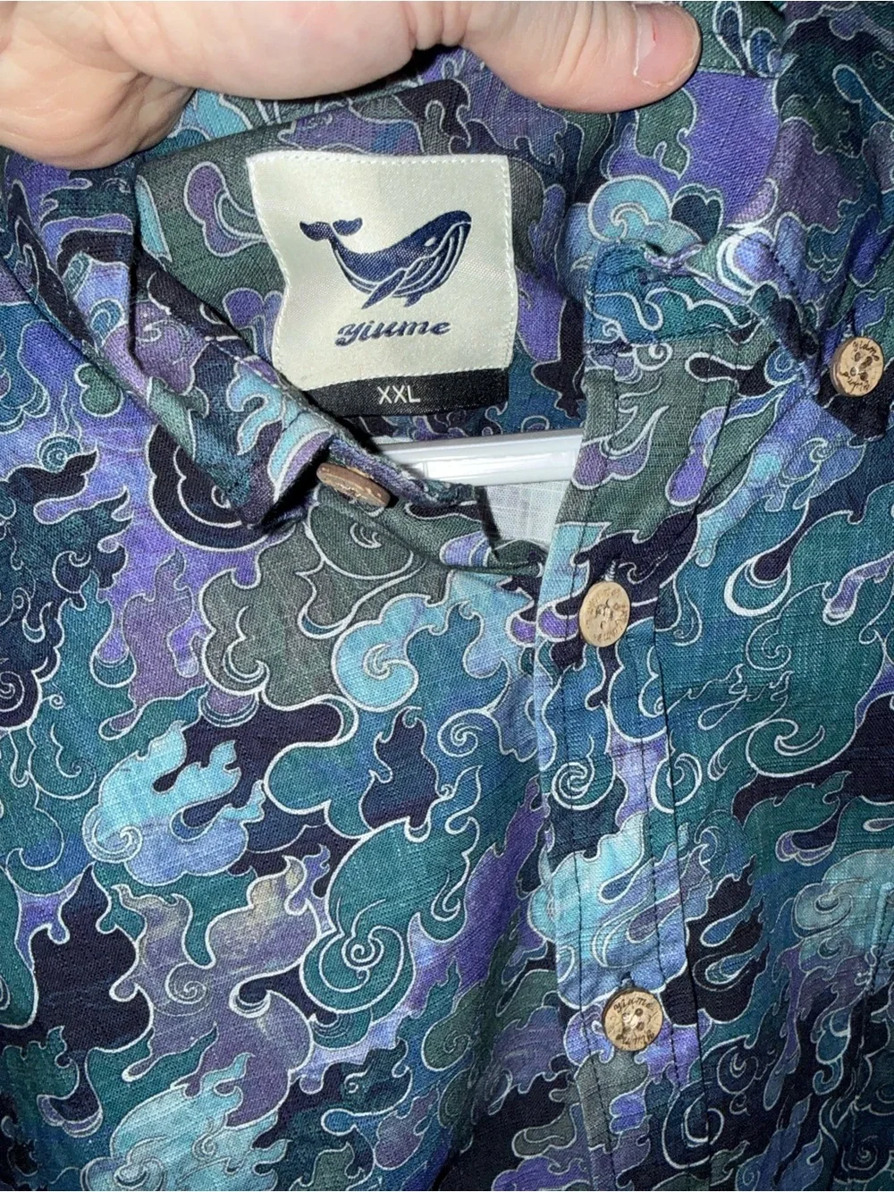 David Yiume long sleeve Hawaiian style shirt